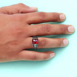 Crimson Majesty 925 Sterling Silver Ring for Men