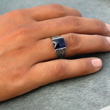 Blue Majesty 925 Sterling Silver Ring for Men