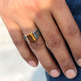 Golden Majesty 925 Sterling Silver Ring for Men