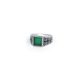 Green Crest 925 Sterling Silver Ring for Men