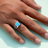 Turquoise Realm 925 Sterling Silver Ring for Men