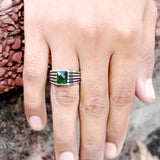 Green Stride 925 Sterling Silver Ring for Men