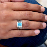 Turquoise Stride 925 Sterling Silver Ring for Men