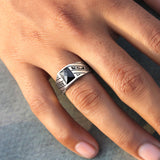Black Blaze 925 Sterling Silver Ring for Men