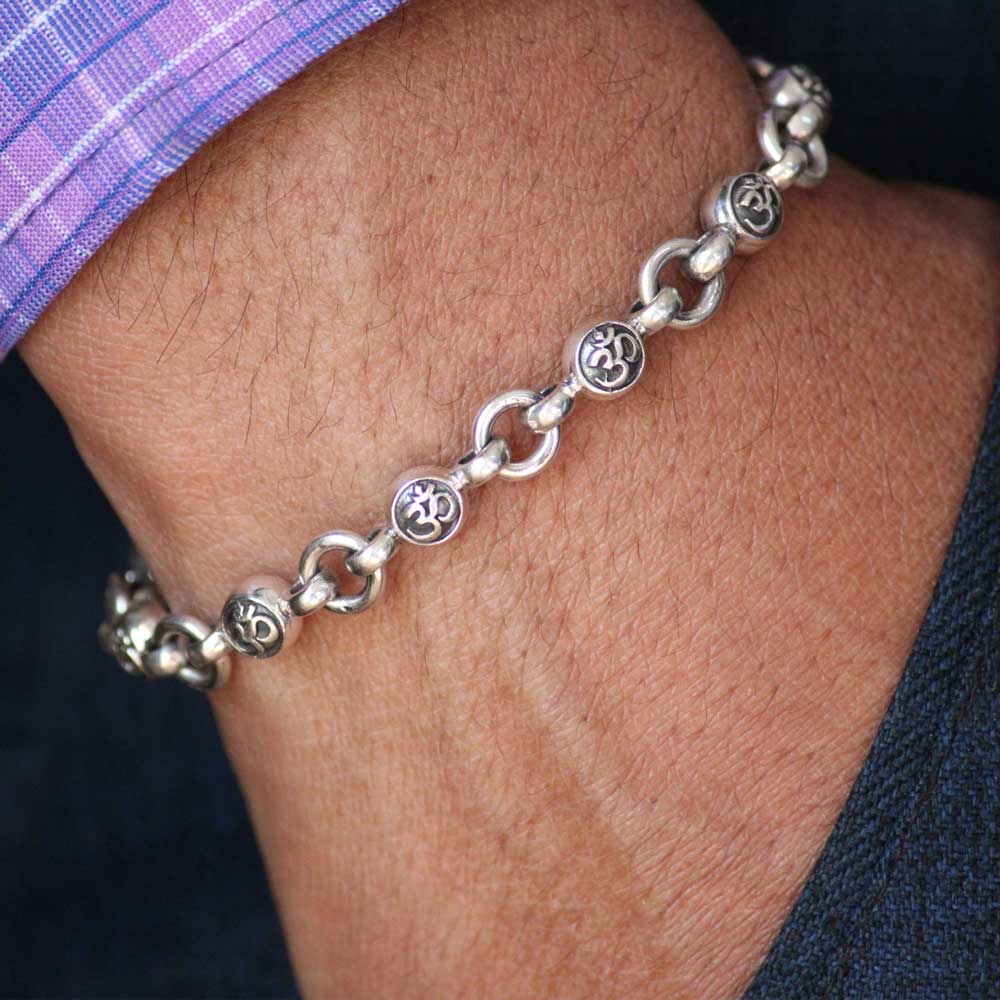 Om bracelet for men made by sterling silver – chapnchic.com
