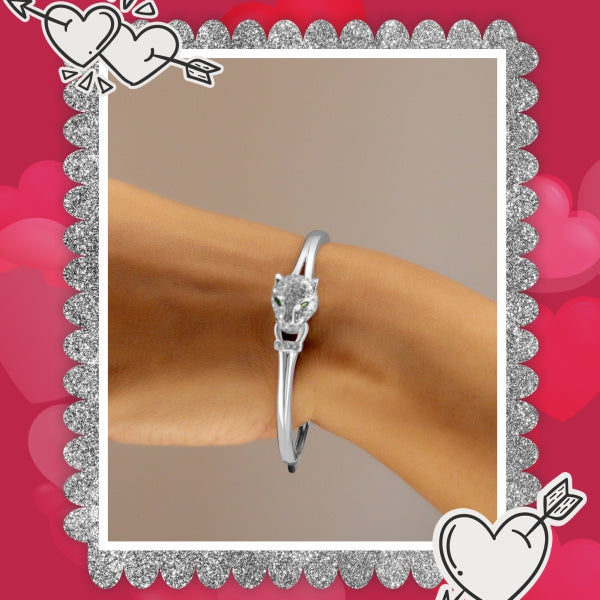 Sterling Silver Bangle - Valentine Gift for her by Raajraani