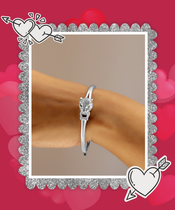 Sterling Silver Bangle - Valentine Gift for her by Raajraani