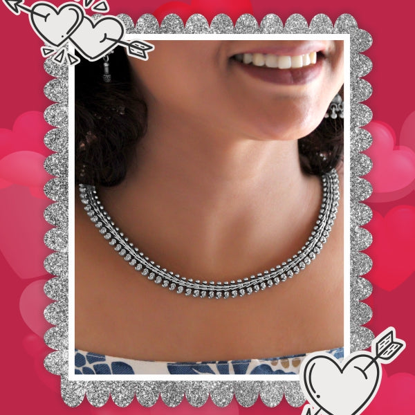Sterling Silver Necklace - Valentine Gift for her by Raajraani