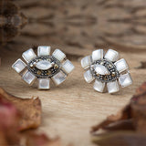 Aabha Sterling Silver White Studs - Mother of Pearl