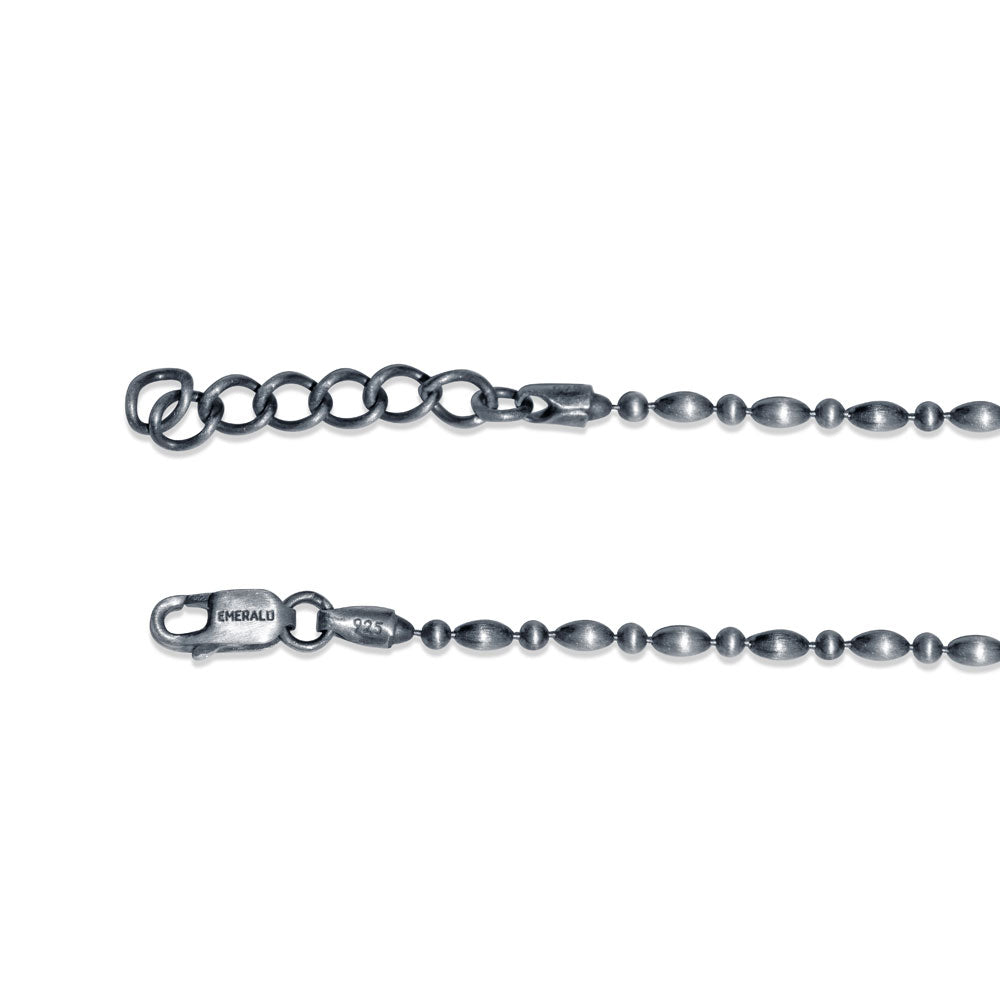 Oxidised Beadline 925 Sterling Silver Anklet for Women