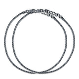 Oxidised Gridline 925 Sterling Silver Anklet for Women