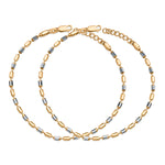 Kavya women's 925 silver anklet with gold and textured silver details