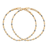Kavya women's 925 silver anklet with gold and textured silver details