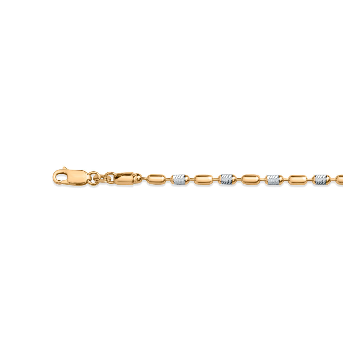Kavya women's 925 silver anklet with gold and textured silver details lobster closure