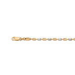 Kavya women's 925 silver anklet with gold and textured silver details lobster closure