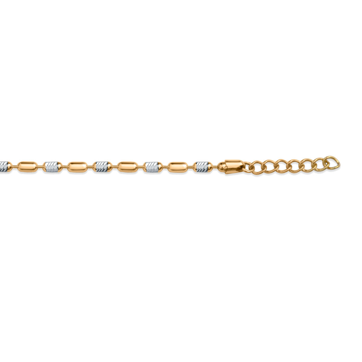 Kavya women's 925 silver anklet with gold and textured silver details