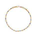 Kavya women's 925 silver anklet with gold and textured silver details