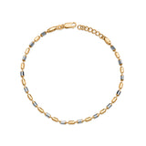 Kavya women's 925 silver anklet with gold and textured silver details