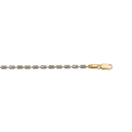 Aarohi women's 925 silver anklet with textured silver elements and gold links with lobster closure