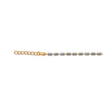 Aarohi women's 925 silver anklet from raajraani with textured silver elements and gold links 