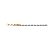 Aarohi women's 925 silver anklet from raajraani with textured silver elements and gold links 