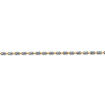 Aarohi women's 925 silver anklet with textured silver elements and gold links