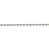 Aarohi women's 925 silver anklet with textured silver elements and gold links