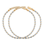 Aarohi 925 Sterling Silver dual tone gold and silver anklet for women