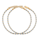 Aarohi 925 Sterling Silver dual tone gold and silver anklet for women