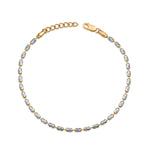 Aarohi women's 925 silver anklet with textured silver elements and gold links