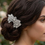 sterling silver hair clip on  side bun
