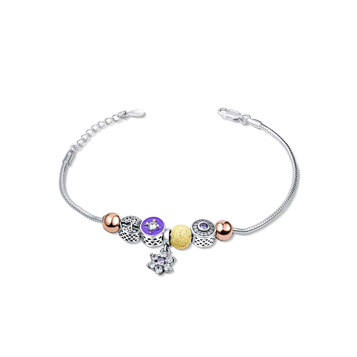 Elevate your style with Raajraani's stunning 925 sterling silver bracelet. Featuring a beautiful multi-finish design, this comfortable bracelet is the perfect addition to any outfit. Shop now and shine in silver!