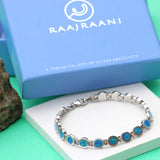 Blue Grace Sterling Silver Bracelet for Women with Australian Opal