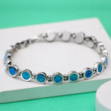 Blue Grace Sterling Silver Bracelet for Women with Australian Opal