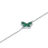 Green Butterfly 925 sterling silver bracelet for women