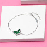 Green Butterfly 925 sterling silver bracelet for women