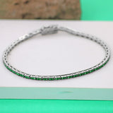 Green Bliss 925 Sterling Silver Tennis Bracelet for Women