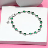 Sparkling Green 925 Sterling silver bracelet for women