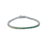 Green Moments 925 Sterling Silver Tennis Bracelet for Women