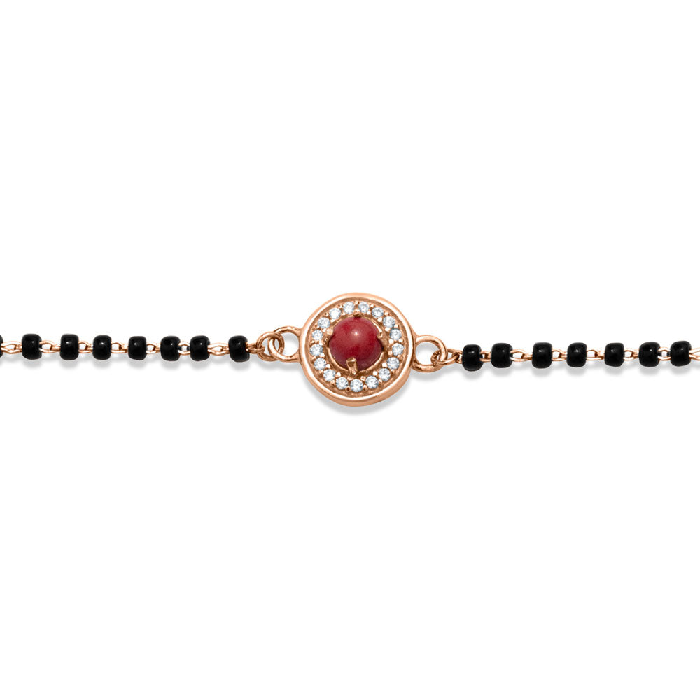 Bloom 925 Sterling Silver Rose Gold Mangalsutra Bracelet