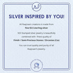 authentication certificate for sterling silver jewellery by Raajraani.