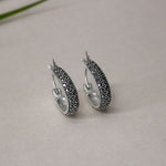Vintage silver hoop earrings for women