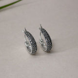 Vintage silver hoop earrings for women