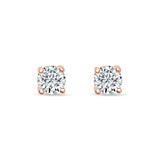 Glimmering Lady Sterling Silver Rose-Gold Studs for Women -Big