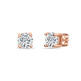 Glimmering Girl Sterling Silver Rose-Gold Studs - Extra Big