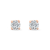 Glimmering Girl Sterling Silver Rose-Gold Studs - Extra Big