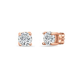 Glimmering Lady Sterling Silver Rose-Gold Studs for Women -Big