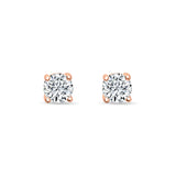 Glimmering Girl Sterling Silver Rose-Gold Studs - Medium