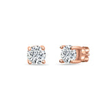 Glimmering Girl Sterling Silver Rose-Gold Studs - Medium