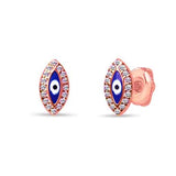 Evil Eye Sterling Silver Rose Gold Stud for Women - Small